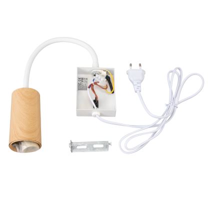 Brilagi - Verstellbare Wandleuchte mit Schalter SELE 1xGU10/30W/230V weiß/Eiche-Dekor