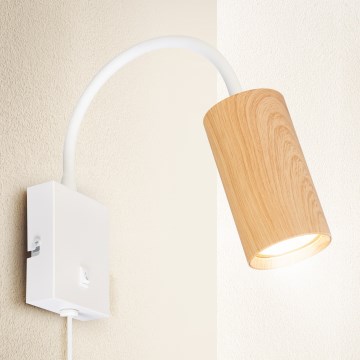 Brilagi - Flexible Wandleuchte SELE 1xGU10/30W/230V weiß/Eichendekor