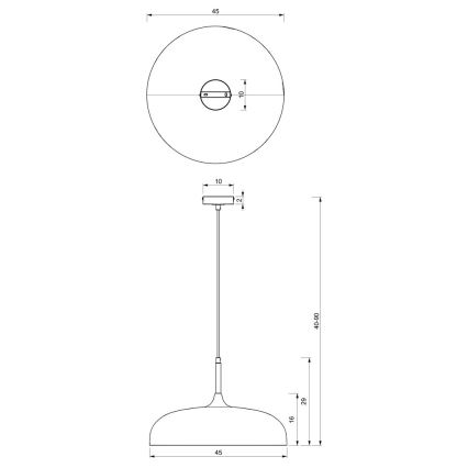 Brilagi - Hängeleuchte ABRAHAM 1xE27/60W/230V d 45 cm schwarz