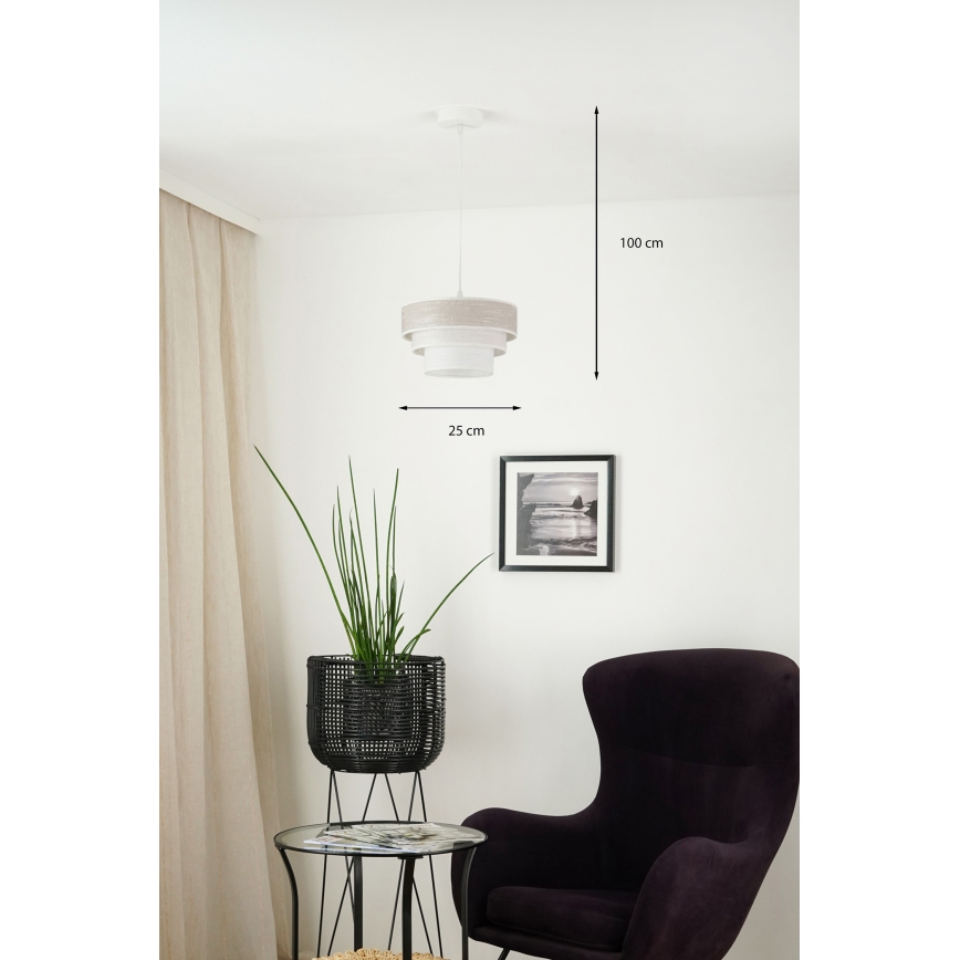 Brilagi - Hängeleuchte ALASKA LUNETA 1xE27/15W/230V d 25 cm grau/cremefarben