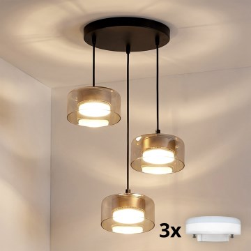 Brilagi - Hängeleuchte an Drahtseil AURA LUX 3xGX53/30W/230V schwarz/gold