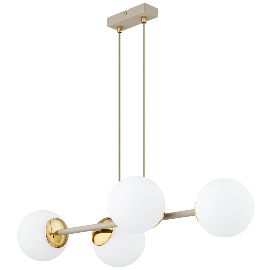 Brilagi - Hängeleuchte an Kabel 4xE27/60W/230V beige/gold