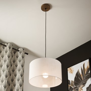 Brilagi - Hängeleuchte an Kabel ANTHONY 1xE27/60W/230V Eiche Nussbaum/Weiß