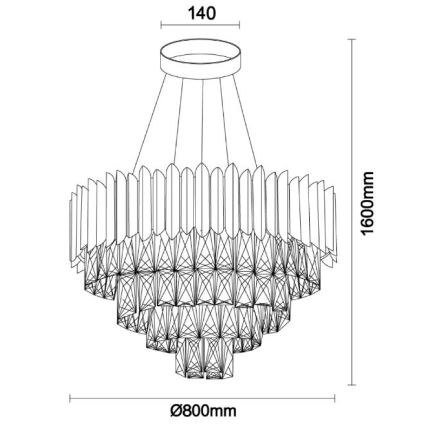Brilagi - Hängeleuchte an Kabel CARLOS 11xE14/40W/230V Durchmesser 80 cm