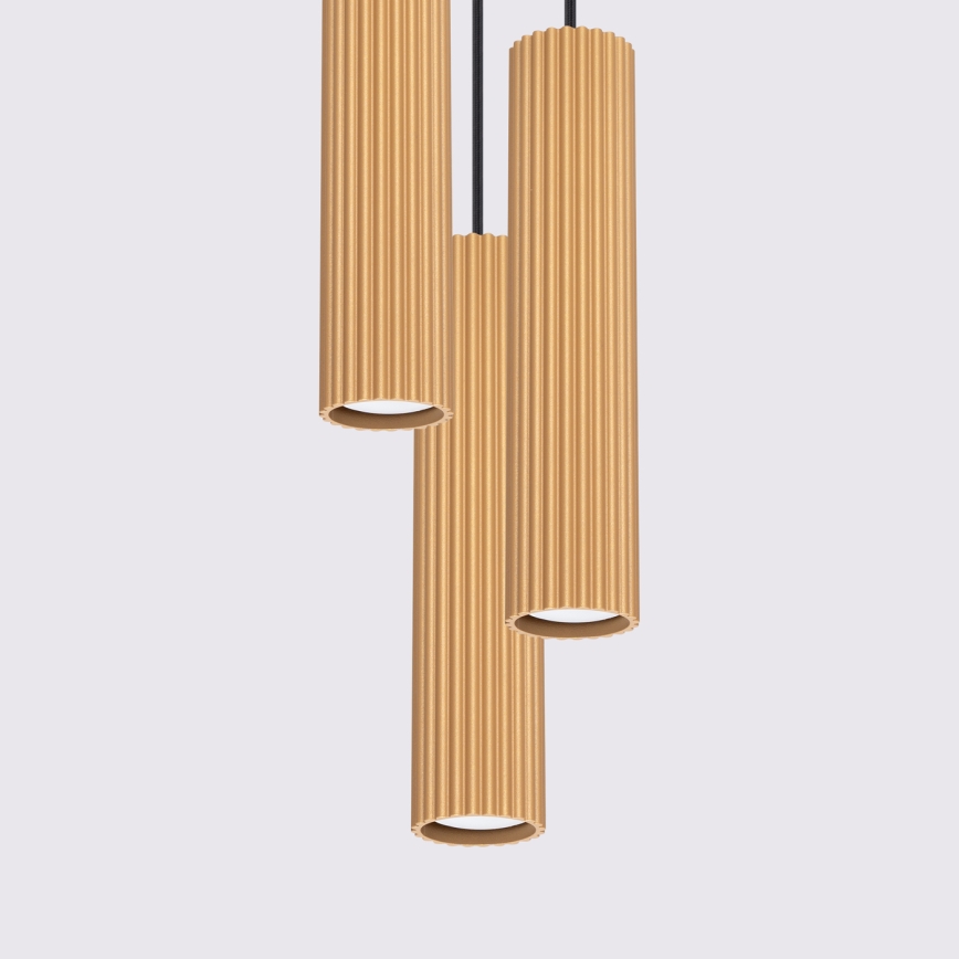 Brilagi - Hängeleuchte an Kabel CRESTO 3xGU10/10W/230V goldfarben