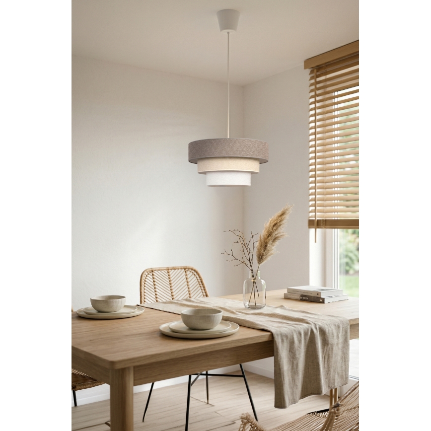 Brilagi - Hängeleuchte an Kabel LUNETA 1xE27/60W/230V Ø 40 cm grau/creme/weiß