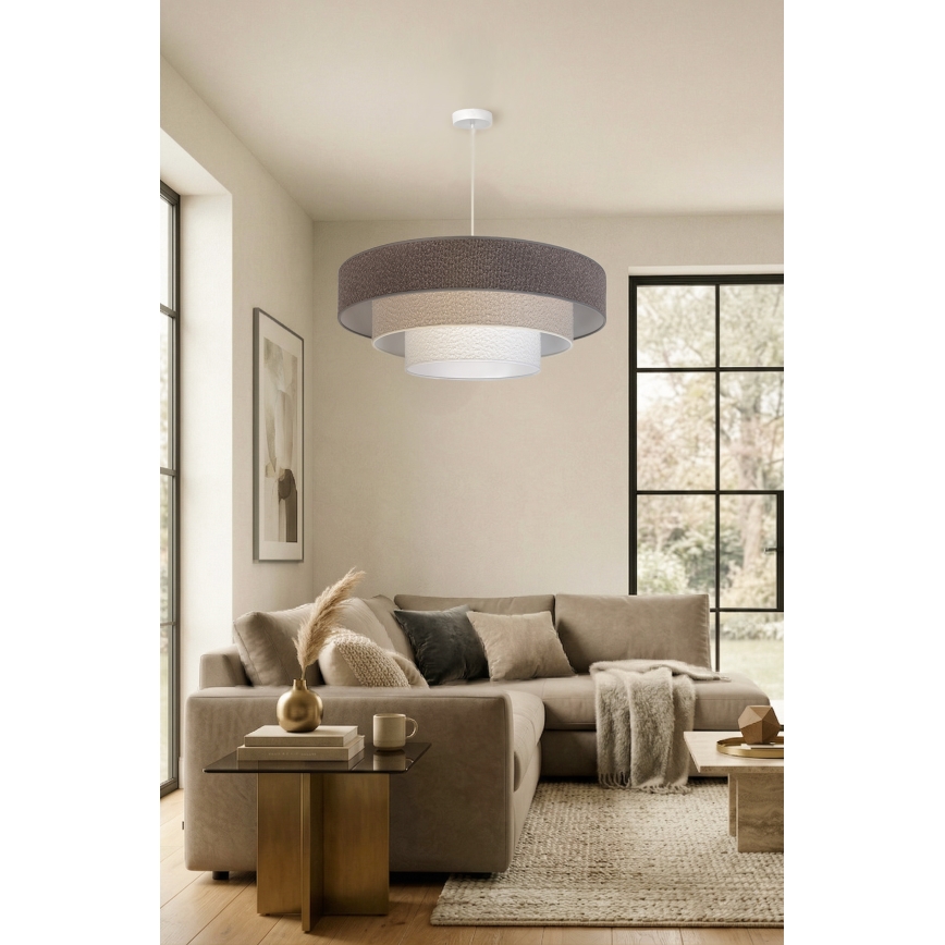 Brilagi - Hängeleuchte an Kabel LUNETA 3xE27/60W/230V Ø 80 cm grau/creme/weiß