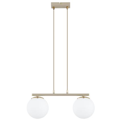 Brilagi - Hängeleuchte an Kabel MILO 2xE27/60W/230V beige/gold