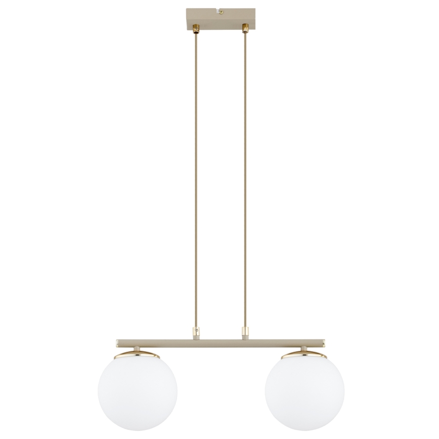 Brilagi - Hängeleuchte an Kabel MILO 2xE27/60W/230V beige/gold