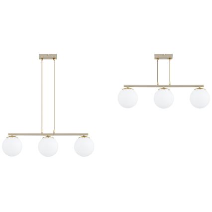 Brilagi - Hängeleuchte an Kabel MILO ECRU 3xE27/60W/230V beige/gold