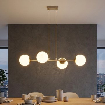 Brilagi - Hängeleuchte an Kabel MILO ECRU 4xE27/60W/230V beige/gold