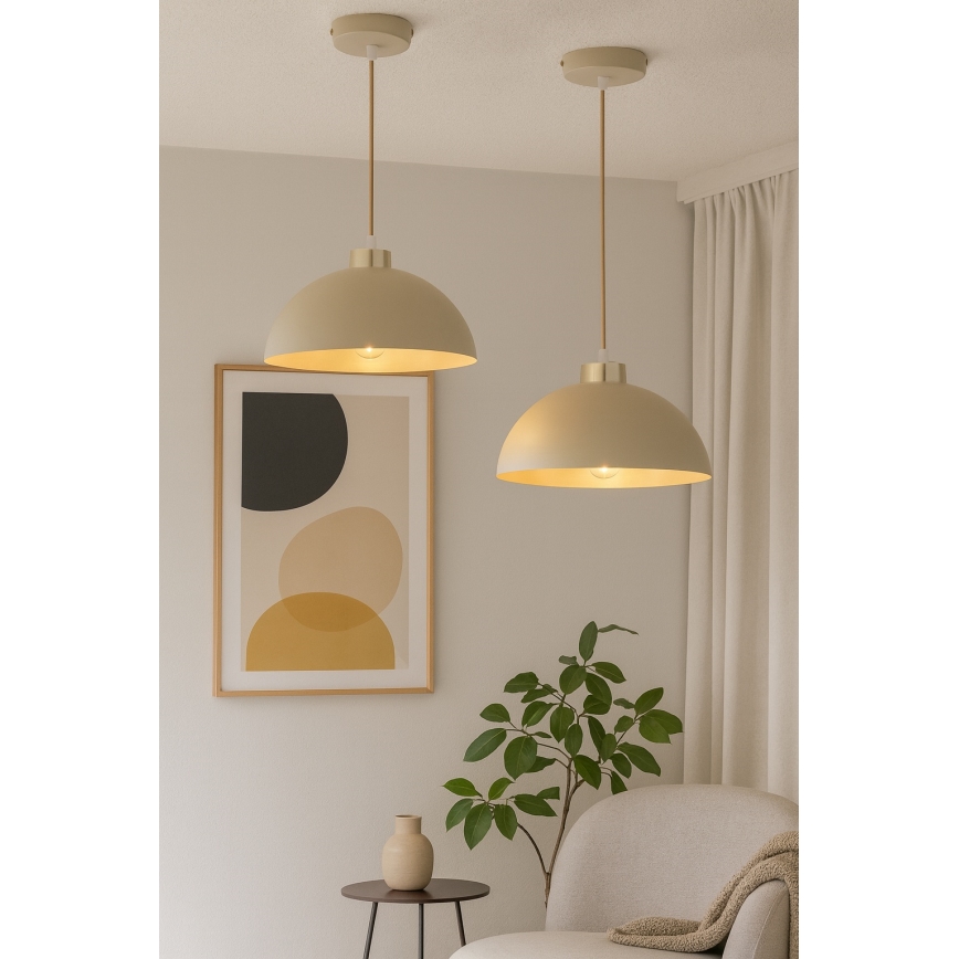 Brilagi - Hängeleuchte an Kabel MOON 1xE27/60W/230V Ø 30 cm beige/gold