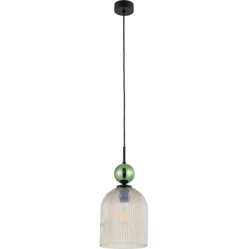 BRILAGI - Hängeleuchte an Kabel OLIVIA 1xE27/15W/230V schwarz/ grün/rauchiges Beige