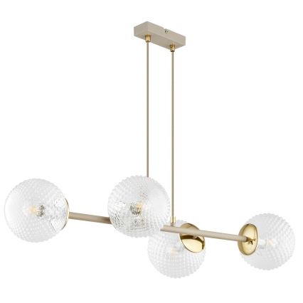 Brilagi - Hängeleuchte an Kabel STELLA 4xE27/60W/230V beige/gold