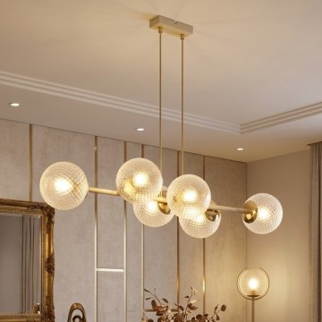 Brilagi - Hängeleuchte an Kabel STELLA 6xE27/60W/230V beige/gold