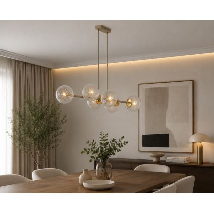 Brilagi - Hängeleuchte an Kabel STELLA 6xE27/60W/230V beige/gold