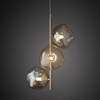 Brilagi - Hängeleuchte an Kabel VULCANO 3xG9/8W/230V gold/rauchbeige