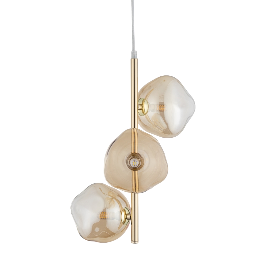Brilagi - Hängeleuchte an Kabel VULCANO 3xG9/8W/230V gold/rauchbeige