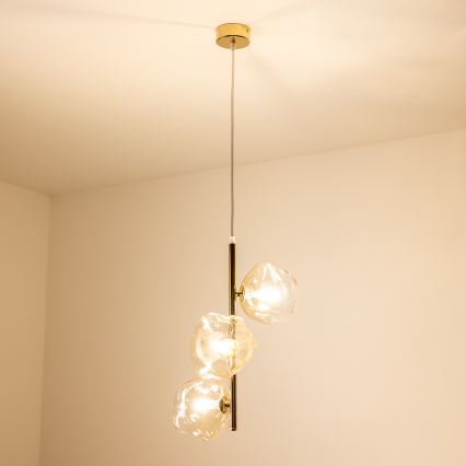BRILAGI - Hängeleuchte an Kabel VULCANO 3xG9/8W/230V gold/rauchbeige