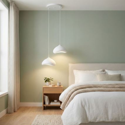 Brilagi - Hängeleuchte an Kabel WABI SABI 2xE27/40W/230V Ø 45 cm weiß