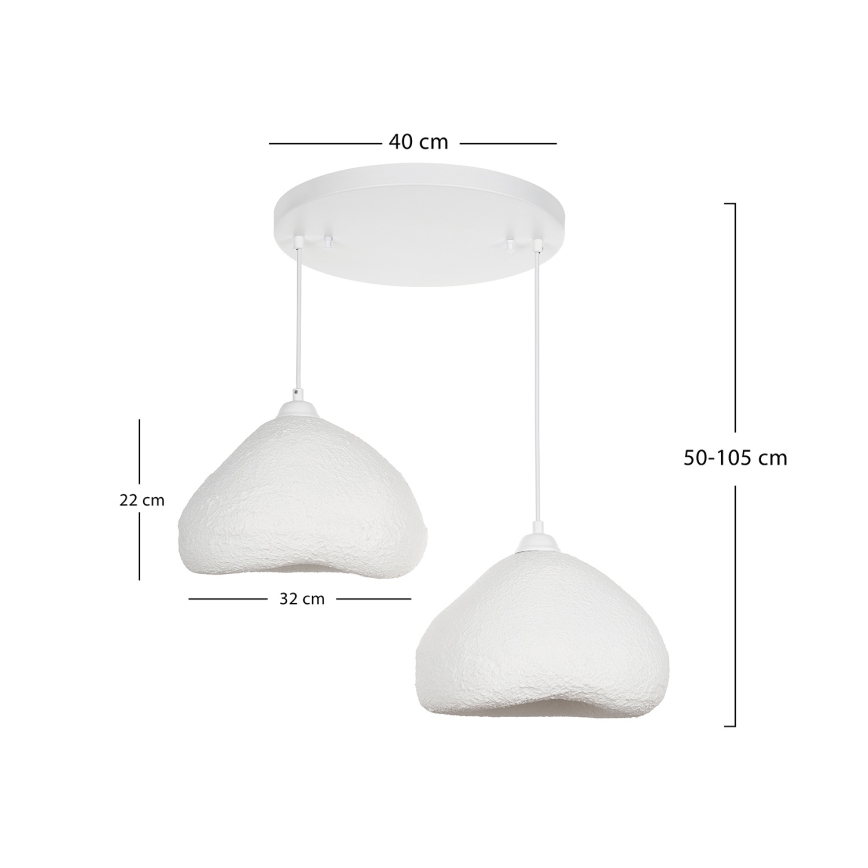 Brilagi - Hängeleuchte an Kabel WABI SABI 2xE27/40W/230V Ø 45 cm weiß