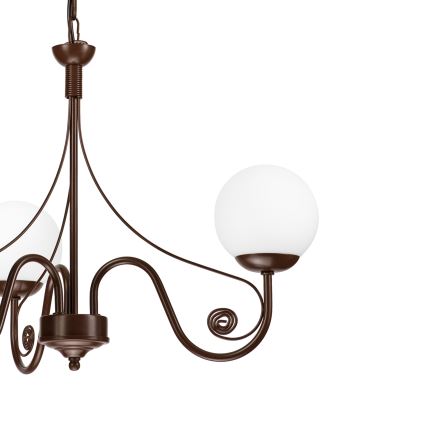 Brilagi - Hängeleuchte an Kette COTTAGE 3xG9/40W/230V braun/weiß