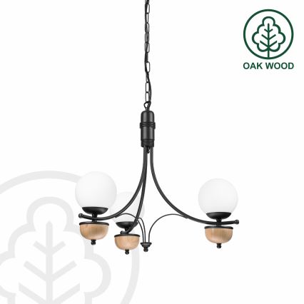 Brilagi - Hängeleuchte an Kette COTTAGE 3xG9/40W/230V Buche/weiß