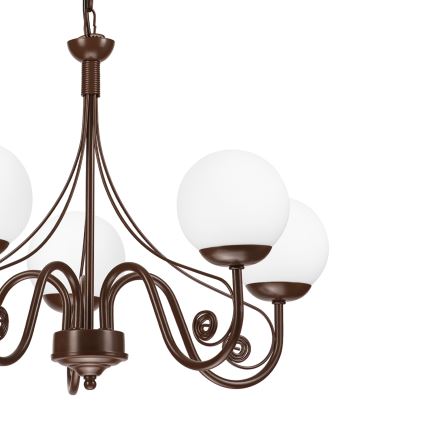 Brilagi - Hängeleuchte an Kette COTTAGE 5xG9/40W/230V braun/weiß