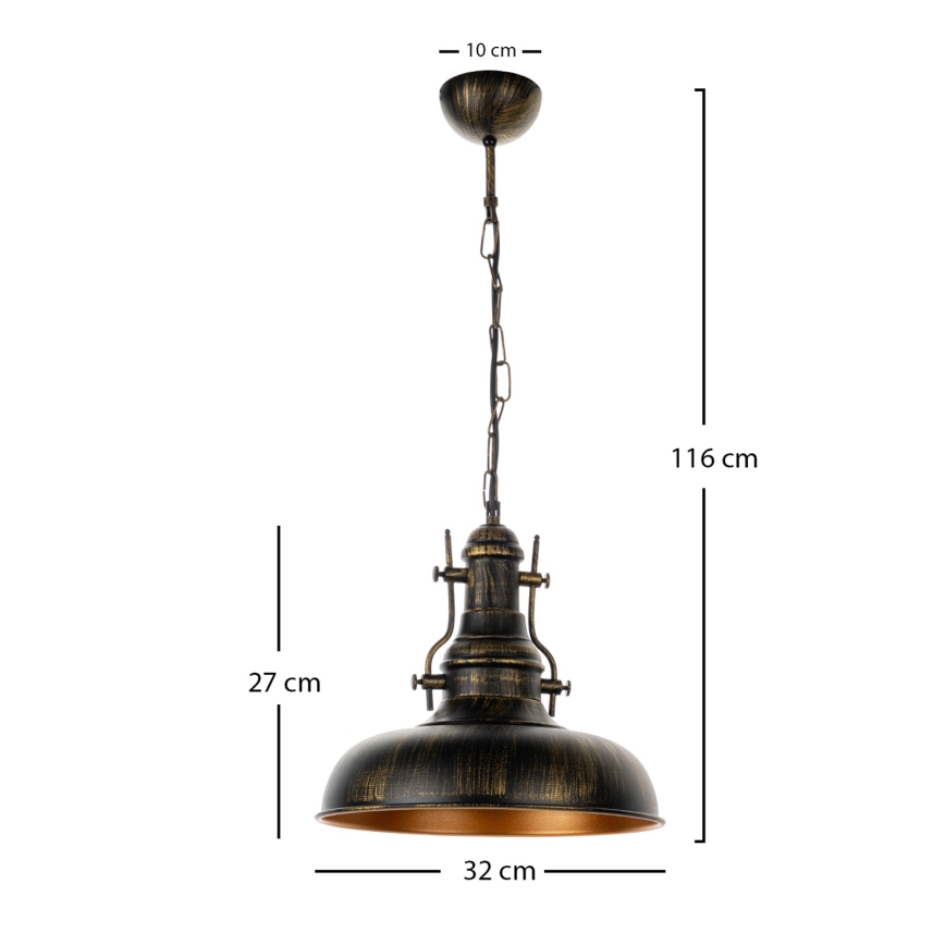 Brilagi - Hängeleuchte an Kette PYRONIC 1xE27/40W/230V, Ø 32 cm, Bronze/Patina