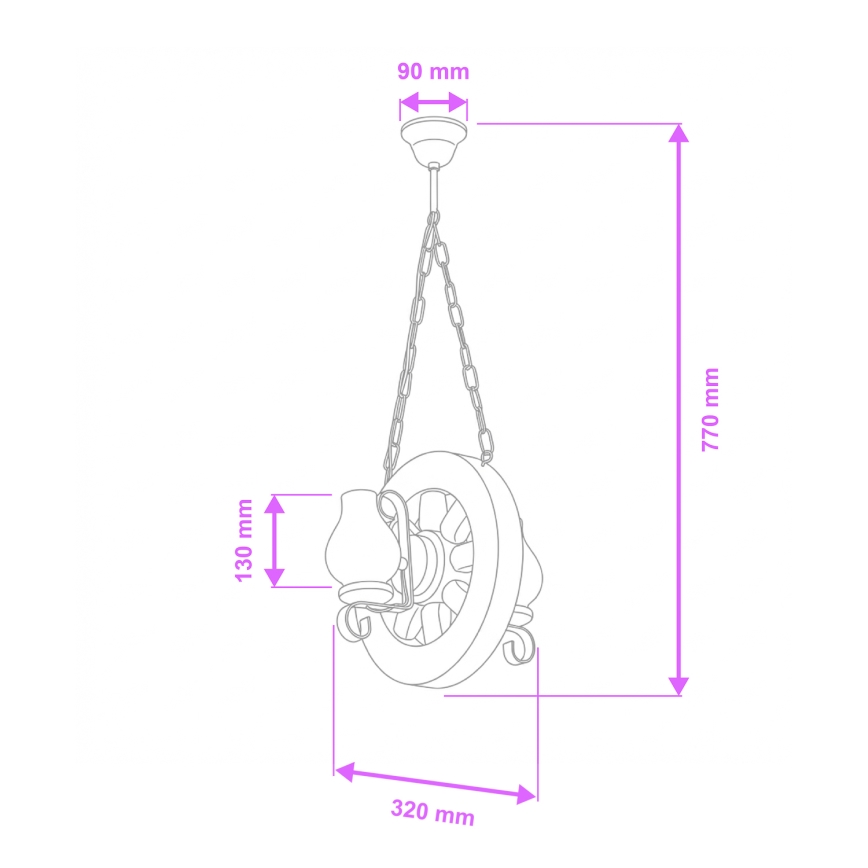 Brilagi - Hängeleuchte an Kette ROATA 2xE14/40W/230V Buche