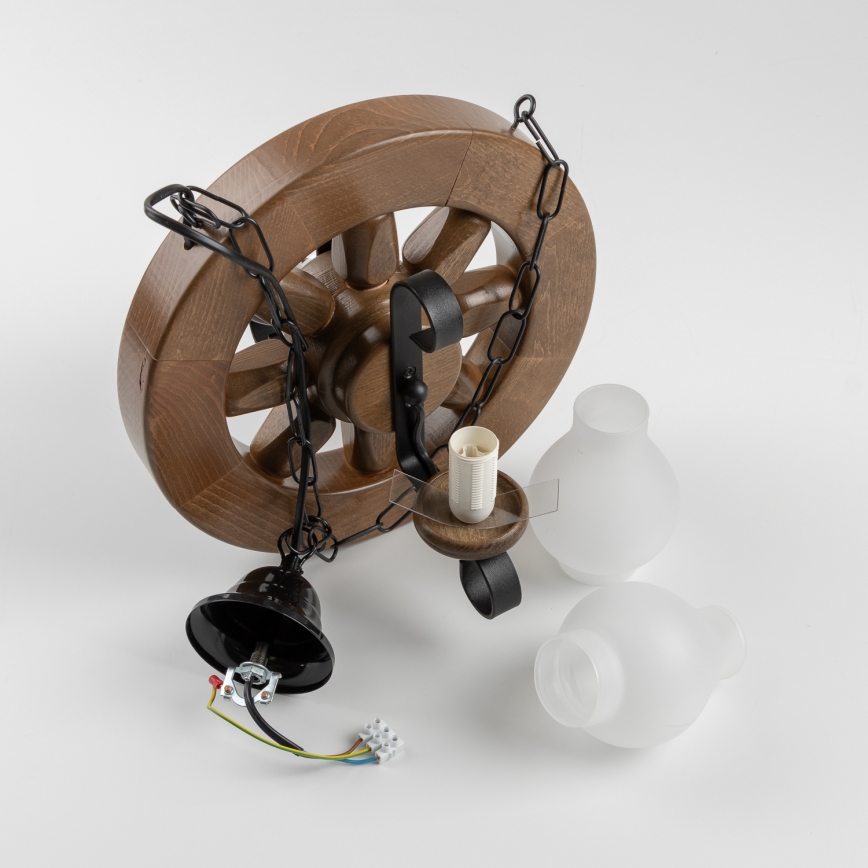 Brilagi - Hängeleuchte an Kette ROATA 2xE14/40W/230V Buche/Walnuss