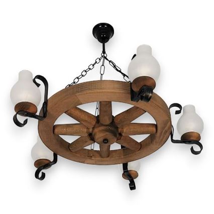 Brilagi - Hängeleuchte an Kette ROATA 5xE14/40W/230V Buche