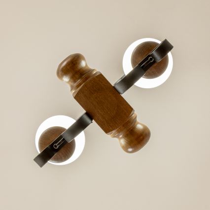 Brilagi - Hängeleuchte an Kette RUSTIC 2xE14/40W/230V Buche/Walnuss