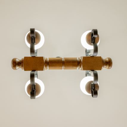 Brilagi - Hängeleuchte an Kette RUSTIC 4xE14/40W/230V Buche/Walnuss