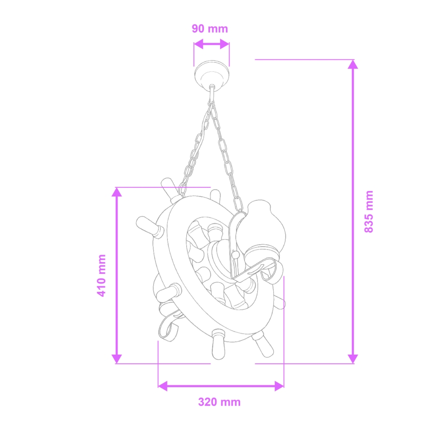 Brilagi - Hängeleuchte an Kette TIMONA 2xE14/40W/230V Buche/Walnuss