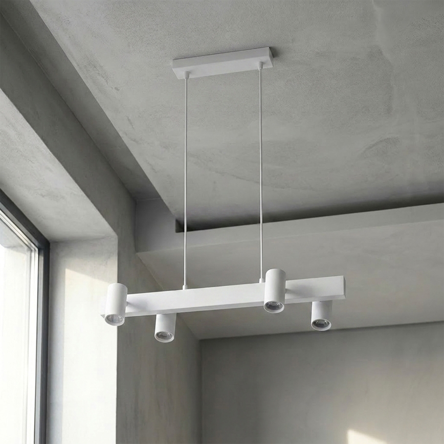 Brilagi - Hängeleuchte an Stahlseil SELE 4xGU10/30W/230V weiß