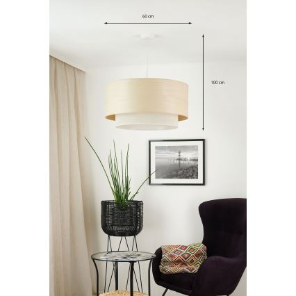 Brilagi - Hängeleuchte ARIZONA BOHO 1xE27/15W/230V d 60 cm beige/weiß