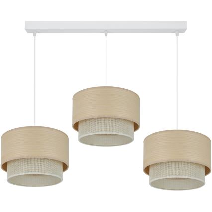 Brilagi - Hängeleuchte ARIZONA BOHO 3xE27/15W/230V beige/weiß