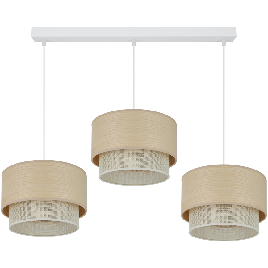 Brilagi - Hängeleuchte ARIZONA BOHO 3xE27/15W/230V beige/weiß