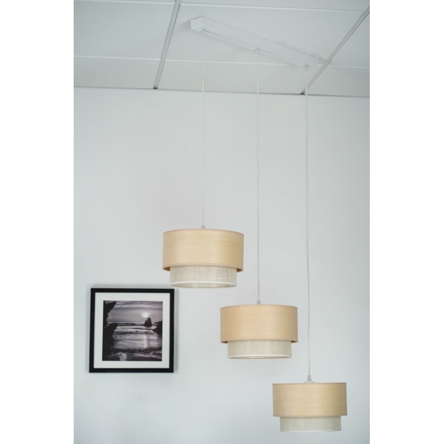 Brilagi - Hängeleuchte ARIZONA BOHO 3xE27/15W/230V beige/weiß
