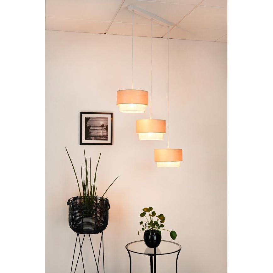 Brilagi - Hängeleuchte ARIZONA BOHO 3xE27/15W/230V beige/weiß