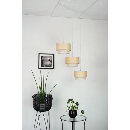 Brilagi - Hängeleuchte ARIZONA BOHO 3xE27/15W/230V beige/weiß