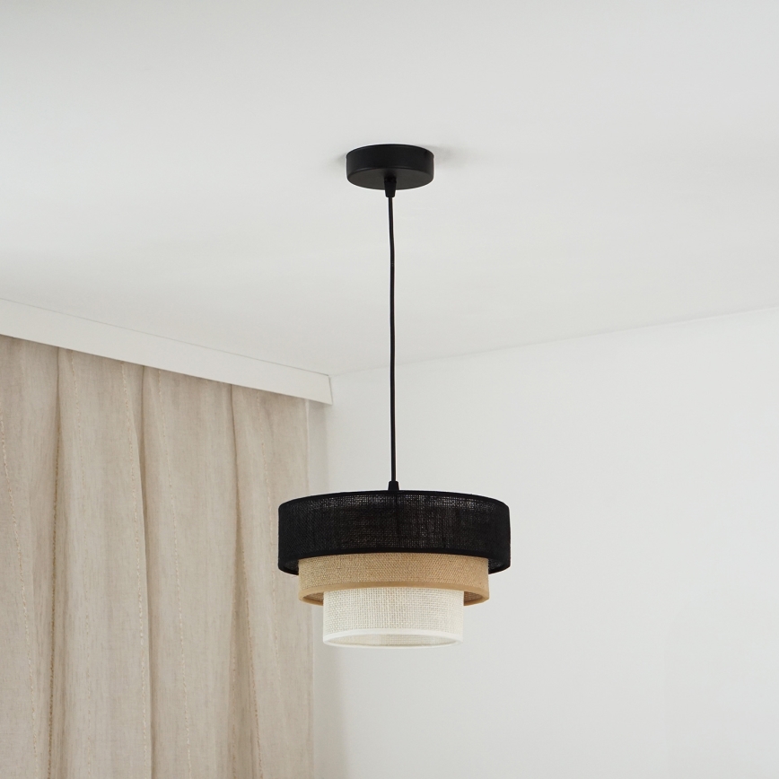 Brilagi - Hängeleuchte ASPEN LUNETA 1xE27/15W/230V d 25 cm schwarz/beige/cremefarben