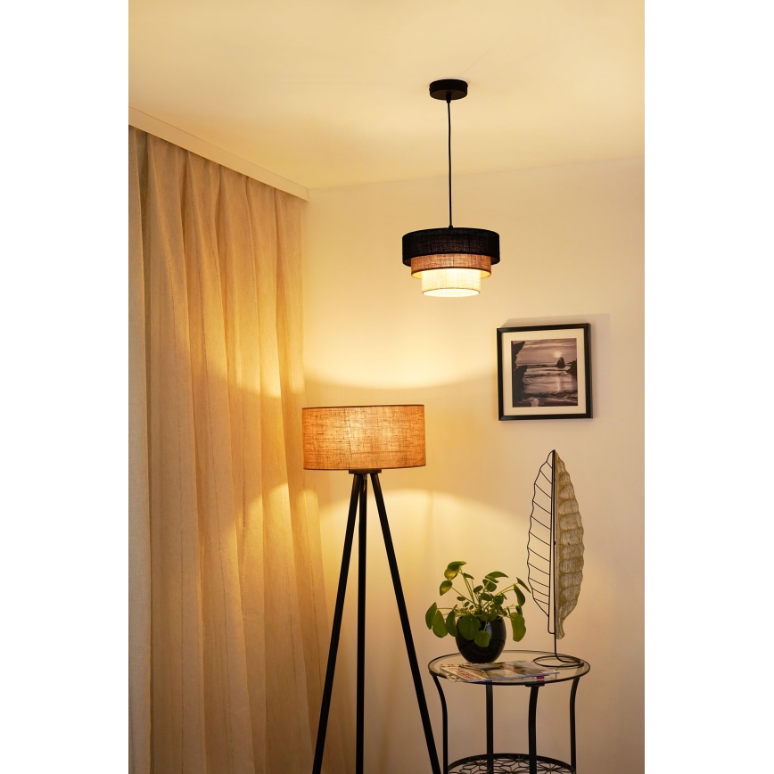 Brilagi - Hängeleuchte ASPEN LUNETA 1xE27/15W/230V d 25 cm schwarz/beige/cremefarben