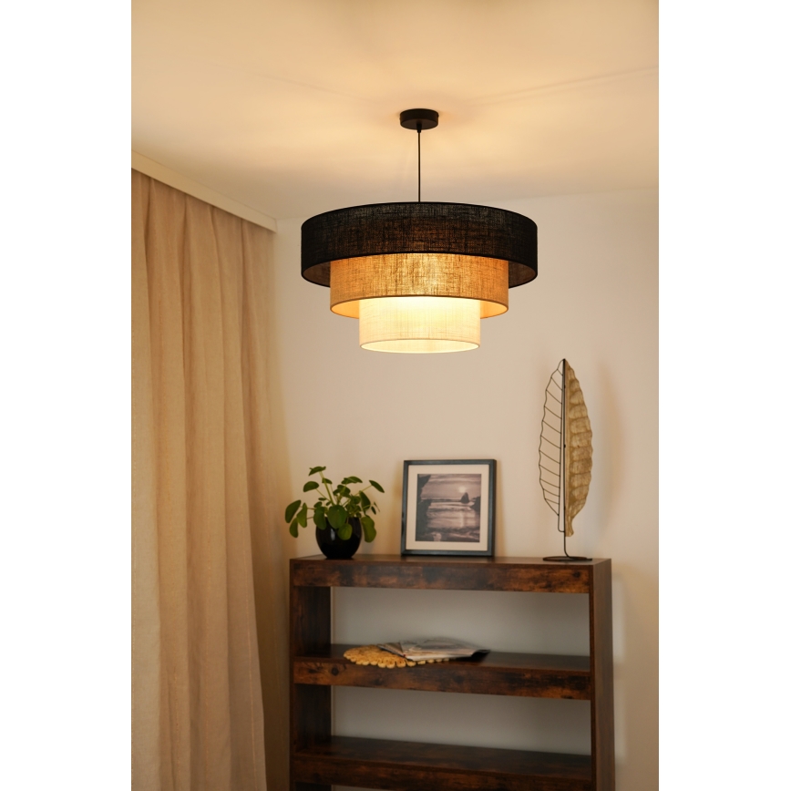 Brilagi - Hängeleuchte ASPEN LUNETA 1xE27/15W/230V d. 60 cm schwarz/beige/cremefarben