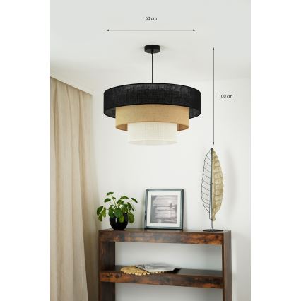 Brilagi - Hängeleuchte ASPEN LUNETA 1xE27/15W/230V d. 60 cm schwarz/beige/cremefarben