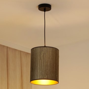 Brilagi - Hängeleuchte BOSTON ROLLER 1xE27/15W/230V d 21 cm Stroh braun/golden