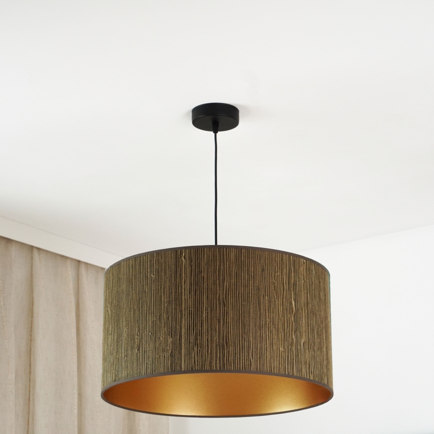 Brilagi - Hängeleuchte BOSTON ROLLER 1xE27/15W/230V d 45 cm Stroh braun/golden