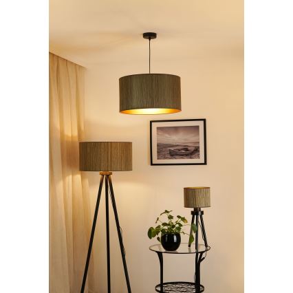 Brilagi - Hängeleuchte BOSTON ROLLER 1xE27/15W/230V d 45 cm Stroh braun/golden
