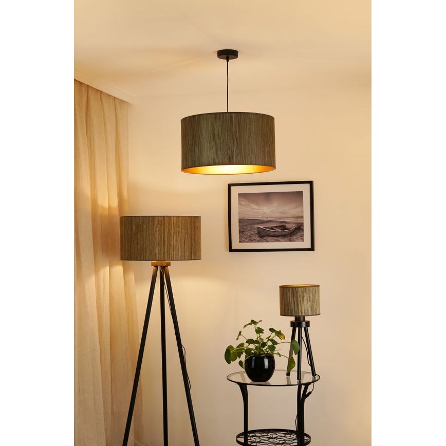 Brilagi - Hängeleuchte BOSTON ROLLER 1xE27/15W/230V d 45 cm Stroh braun/golden